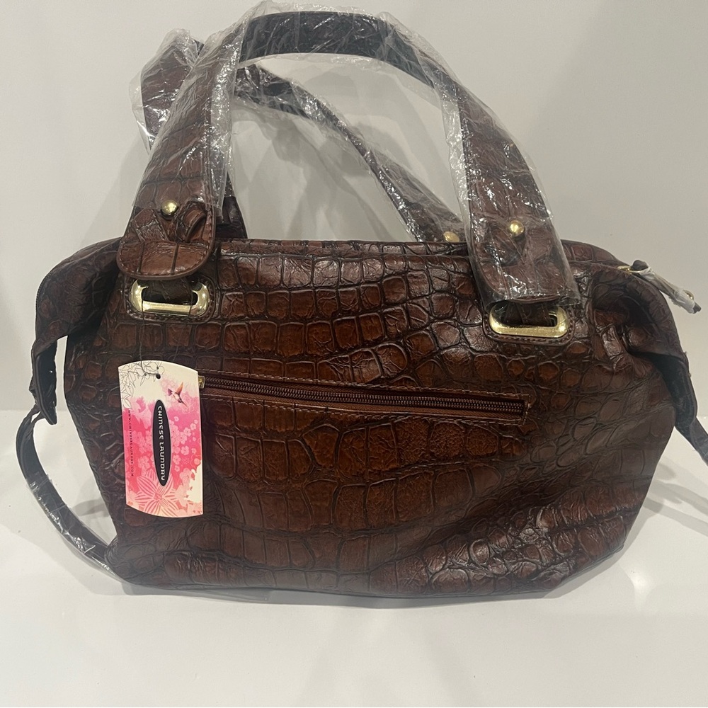 Chinese Laundry Brown Satchel with Gold Hardware
